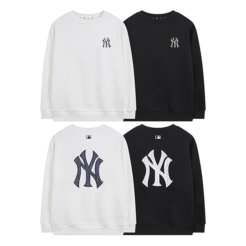 MLB New York Yankees NY Logo Embroidered Crewneck Fleece Sweatshirt
