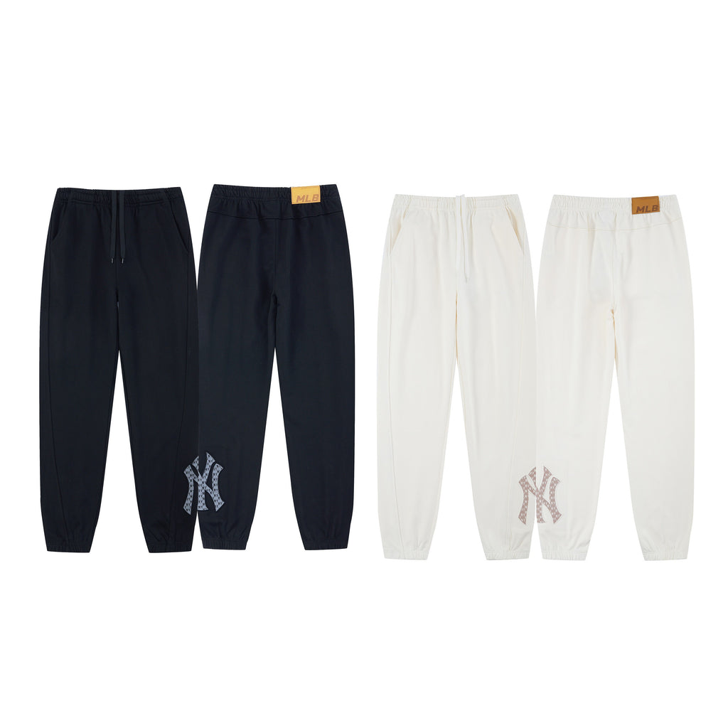 MLB New York Yankees NY Logo Embroidered Vintage Fleece Sweatpants – Unisex Relaxed Fit