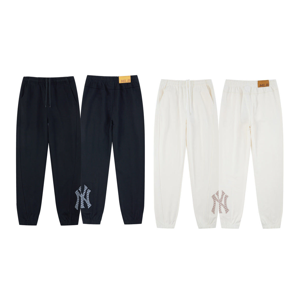 MLB New York Yankees NY Logo Embroidered Vintage Fleece Sweatpants – Unisex Relaxed Fit