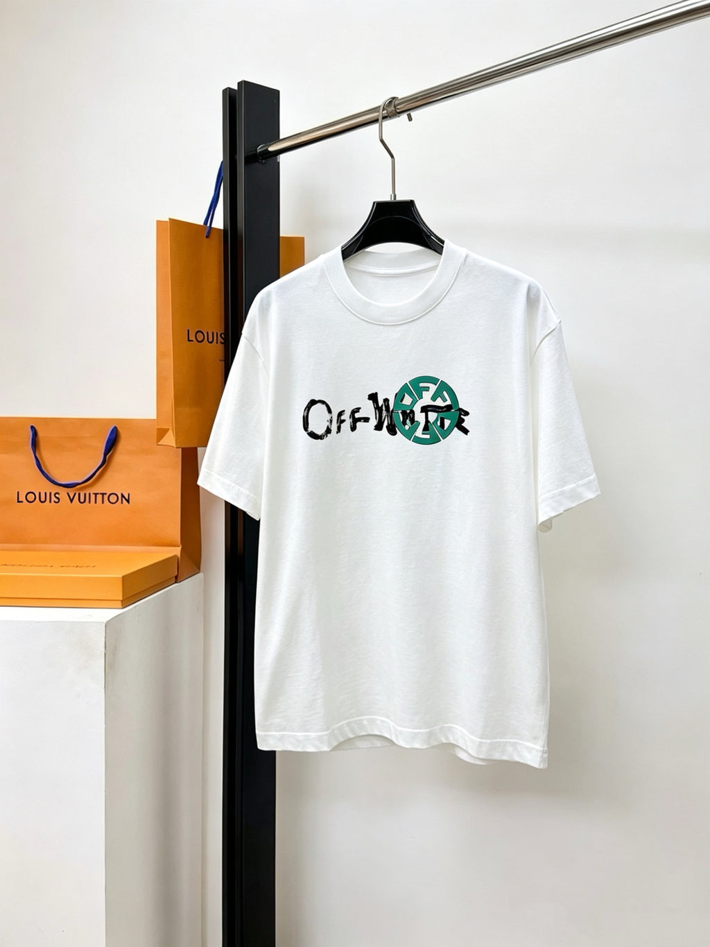 Off-White Floral Botanical Graphic Print Crewneck T-Shirt SS26