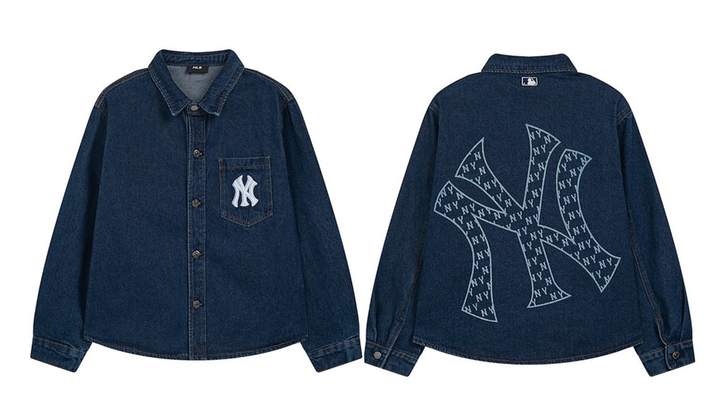 MLB New York Yankees NY Logo Gradient Monogram Oversized Denim Jacket – Unisex Fall 2026