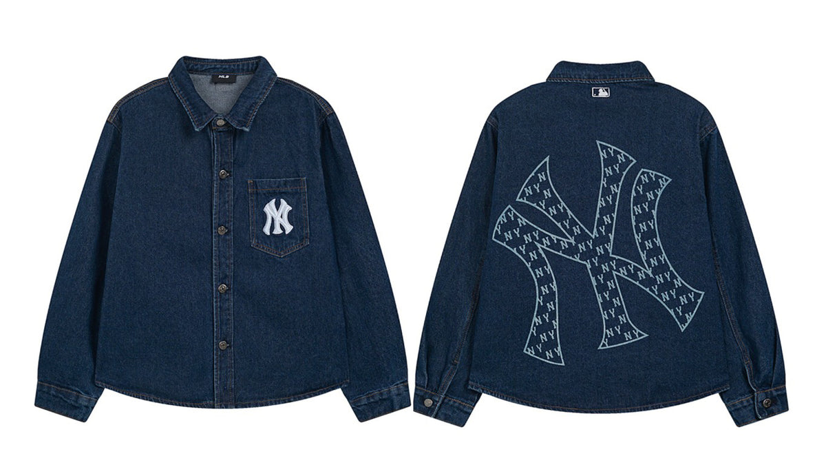 MLB New York Yankees NY Logo Gradient Monogram Oversized Denim Jacket – Unisex Fall 2026