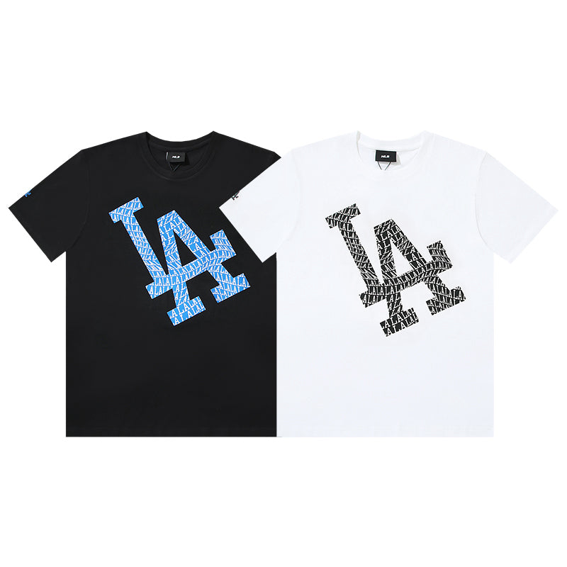 MLB LA Dodgers Twisted Embroidered Print Pure Cotton T-Shirt