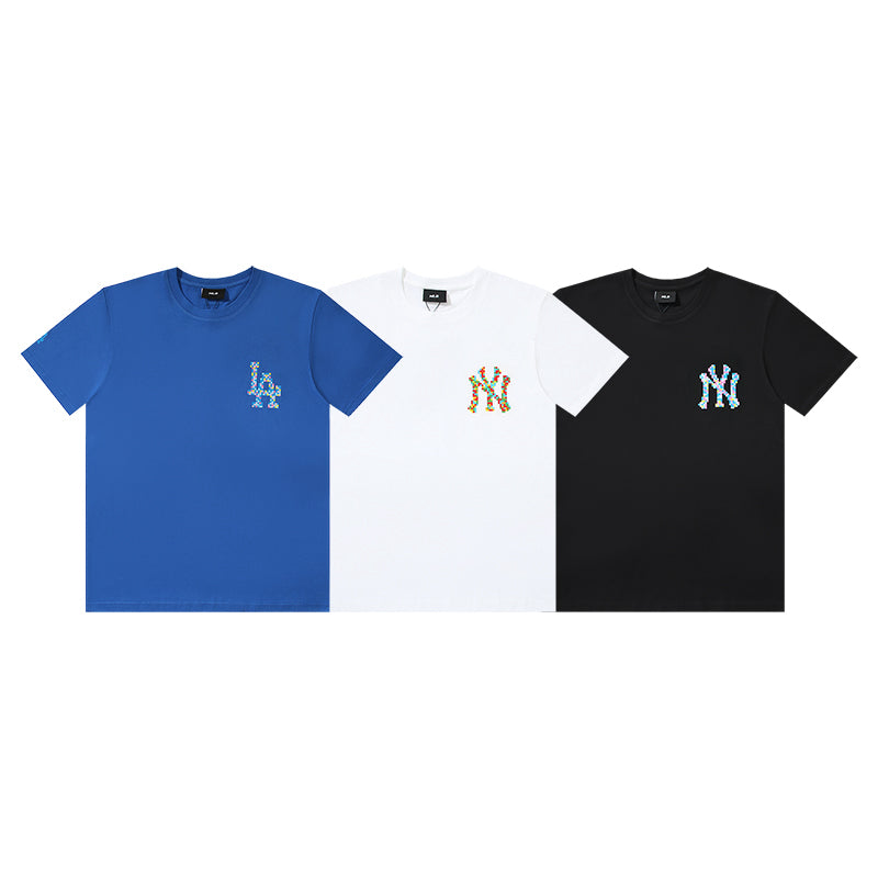 NY&MLB Embroidered Marque Print Pure Cotton T-Shirt