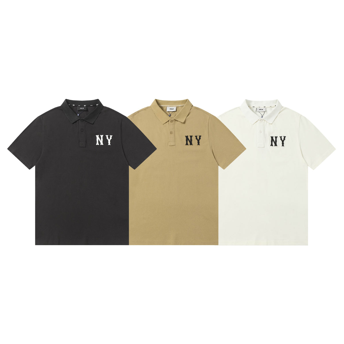 MLB Korea Unisex NY Logo Short‑Sleeve Polo Shirt`