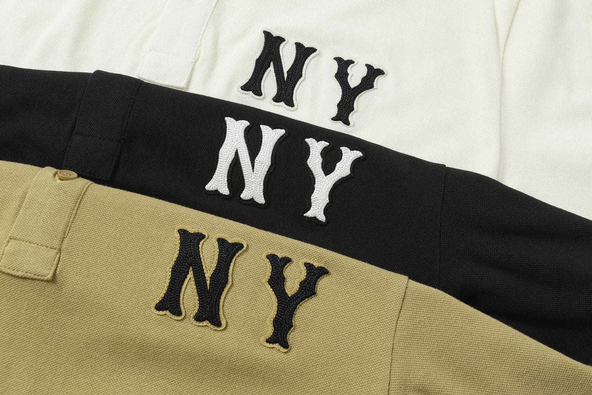 MLB Korea Unisex NY Logo Short‑Sleeve Polo Shirt`