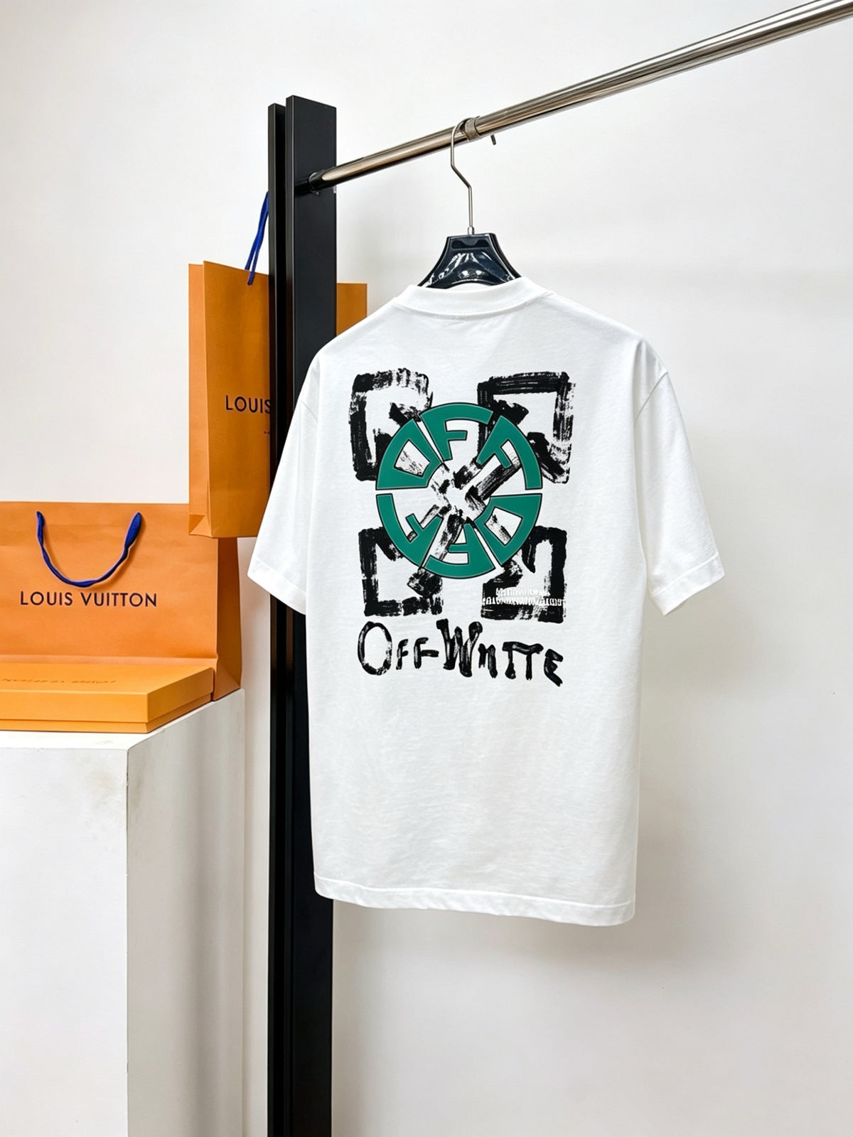 Off-White Floral Botanical Graphic Print Crewneck T-Shirt SS26