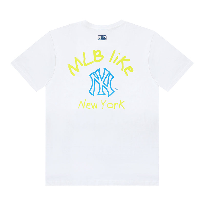 MLB New York Yankees Graffiti Embroidered Graphic Pure Cotton T-Shirt