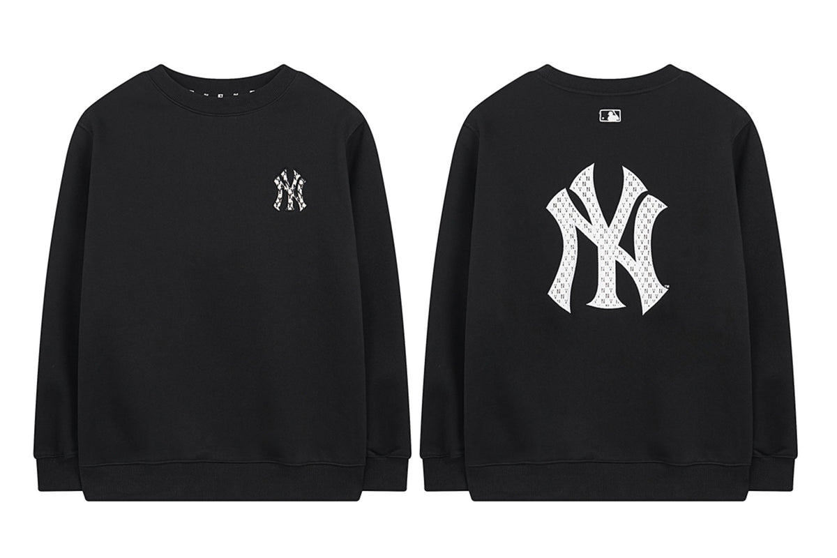 MLB New York Yankees NY Logo Embroidered Crewneck Fleece Sweatshirt