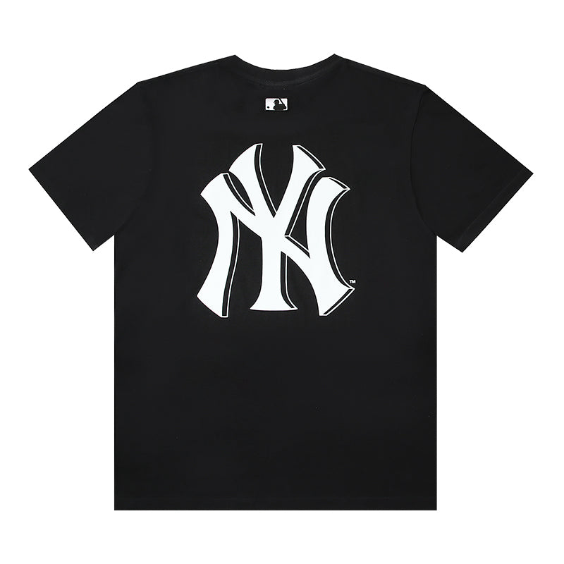 MLB 3D Dimensional NY Yankees & LA Dodgers Logo Embroidered Pure Cotton T-Shirt – Unisex Oversized Relaxed Fit Short Sleeve
