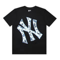 MLB Crystal Floral Embroidered Pure Cotton T-Shirt – NY Yankees & LA Dodgers Unisex Relaxed Fit Short Sleeve