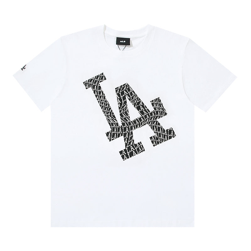 MLB LA Dodgers Twisted Embroidered Print Pure Cotton T-Shirt