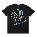 MLB Shadow Print Embroidered Pure Cotton T-Shirt – NY Yankees & LA Dodgers Unisex Oversized Short Sleeve