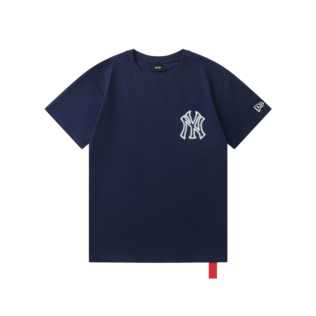 New Era x MLB SS25 New York Yankees Oversized Puff Print Logo T-Shirt – Breathable Relaxed Fit Crew Neck
