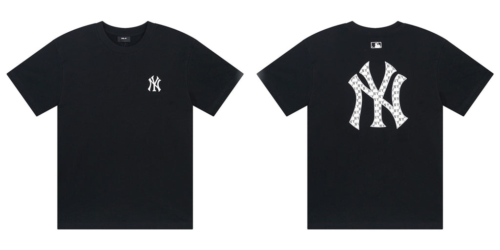 MLB Korea Monogram Fill Team Logo Crew Neck Short‑Sleeve T‑Shirt`