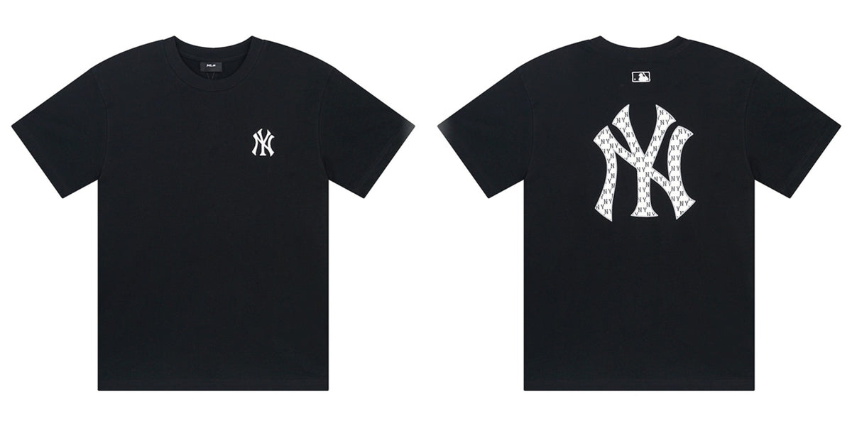 MLB Korea Monogram Fill Team Logo Crew Neck Short‑Sleeve T‑Shirt`