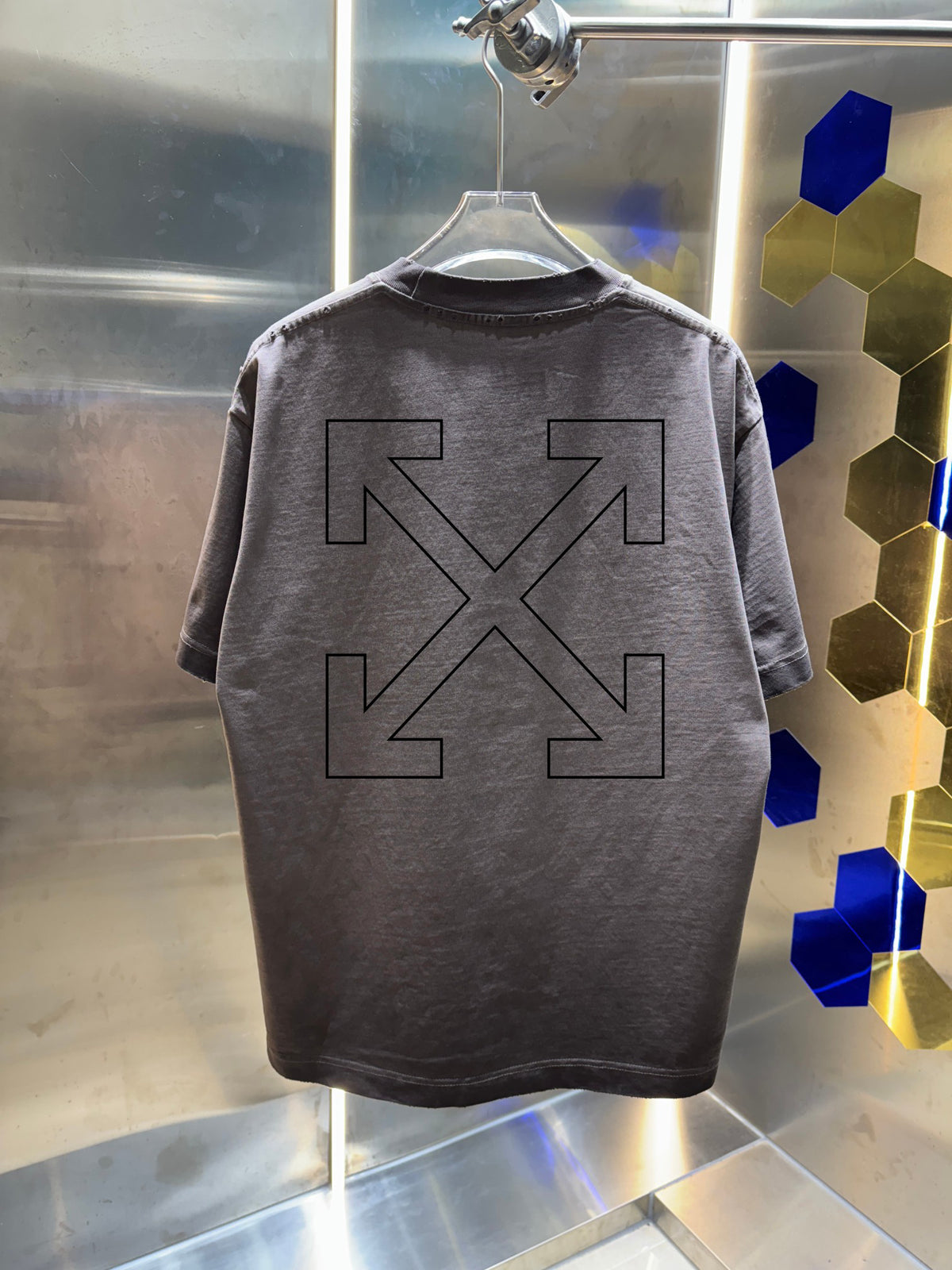 Off-White Washed Heavyweight Arrow Cross Graphic Crewneck T-Shirt