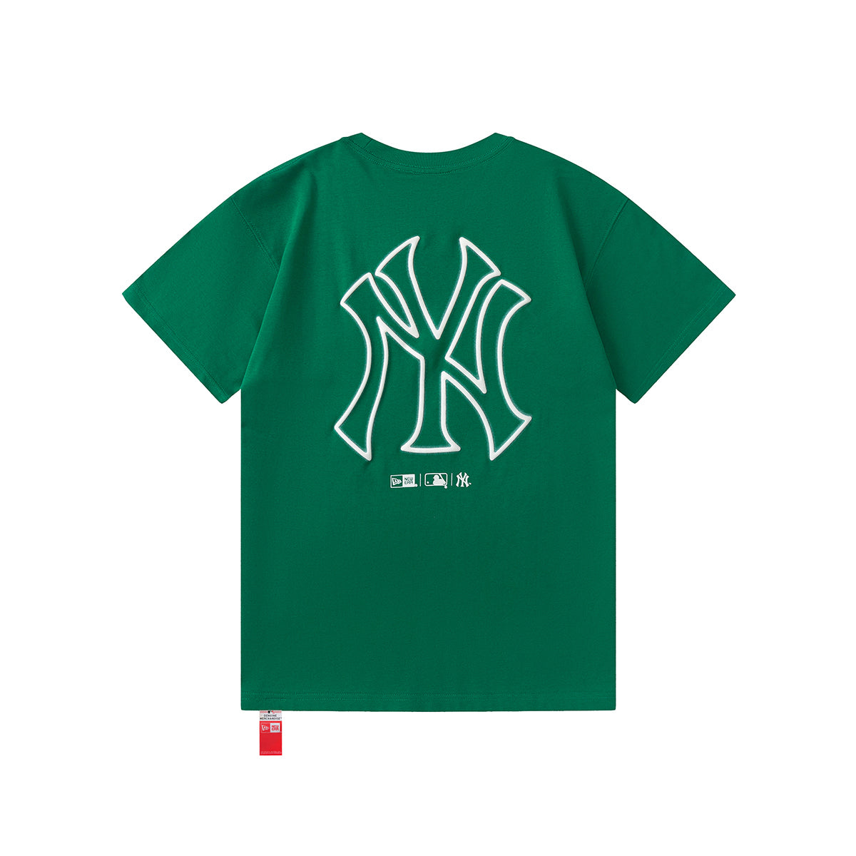 New Era x MLB SS25 New York Yankees Oversized Puff Print Logo T-Shirt – Breathable Relaxed Fit Crew Neck