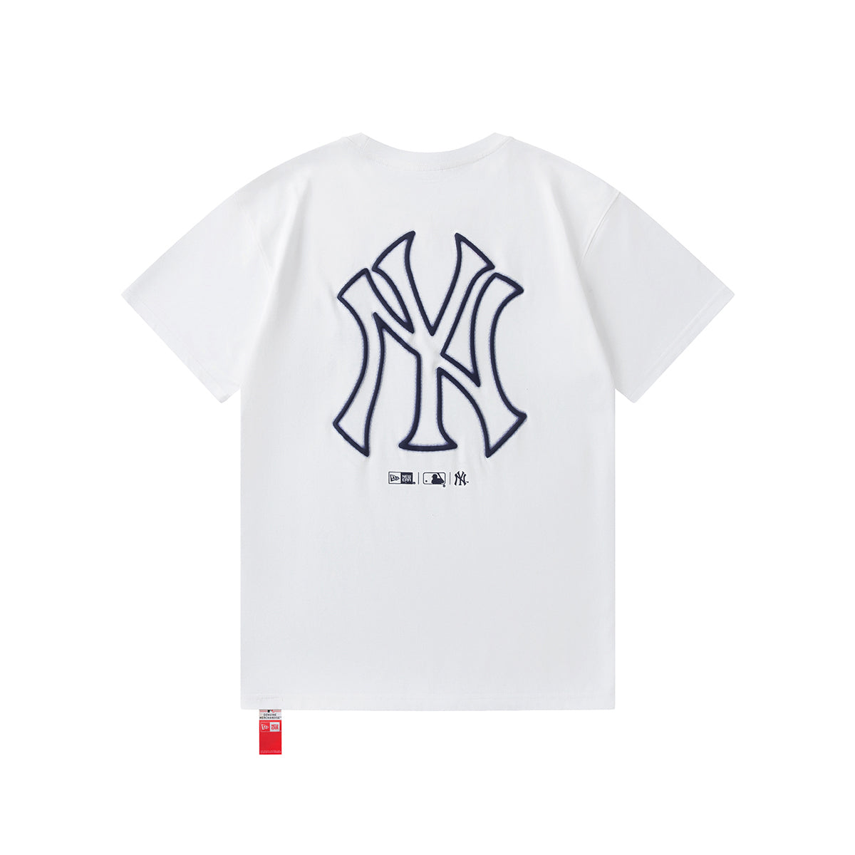 New Era x MLB SS25 New York Yankees Oversized Puff Print Logo T-Shirt – Breathable Relaxed Fit Crew Neck