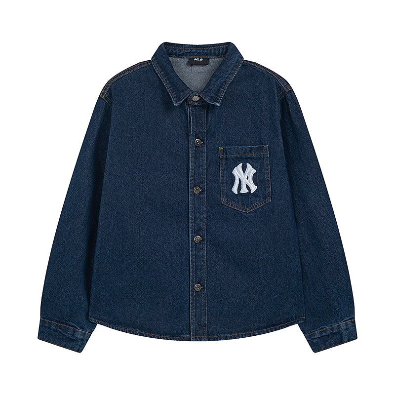 MLB New York Yankees NY Logo Gradient Monogram Oversized Denim Jacket – Unisex Fall 2026
