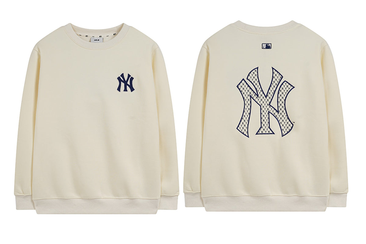 MLB New York Yankees NY Logo Embroidered Crewneck Fleece Sweatshirt – Multi-Color Collection