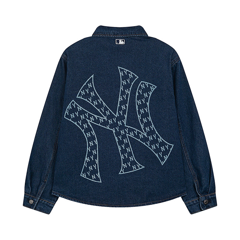 MLB New York Yankees NY Logo Gradient Monogram Oversized Denim Jacket – Unisex Fall 2026