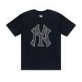 MLB Big Logo Embroidered Floral Print Side Slit Pure Cotton Couple Short Sleeve T-Shirt