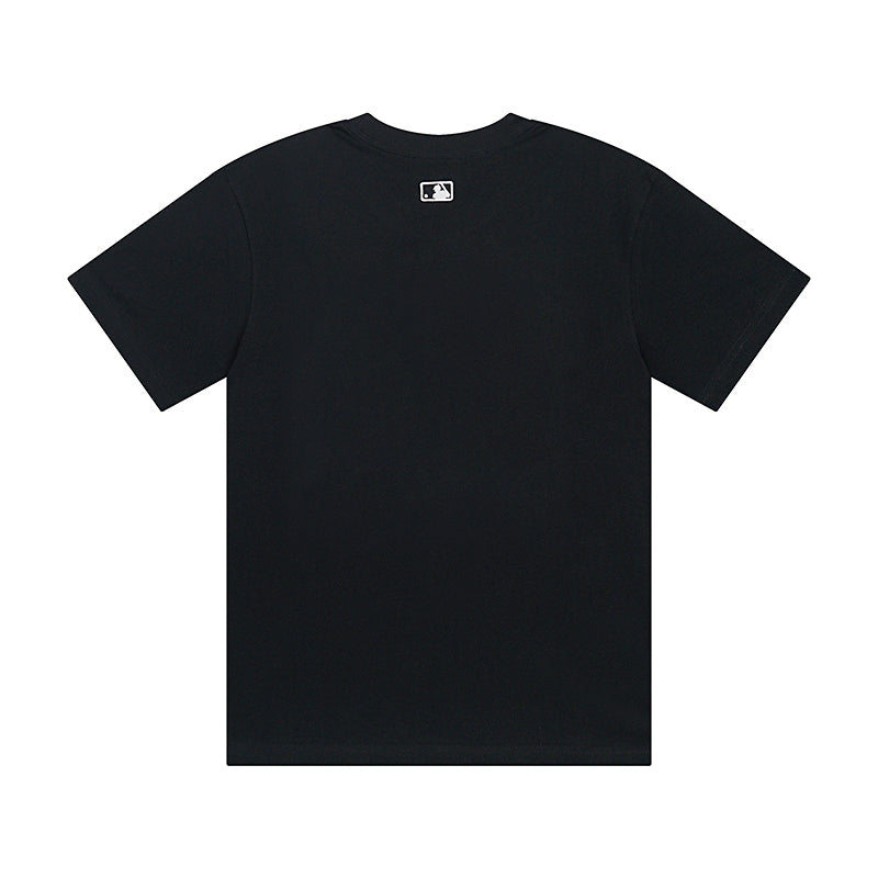 MLB Korea Unisex Mini Embroidered Logo Crew Neck Short‑Sleeve T‑Shirt`
