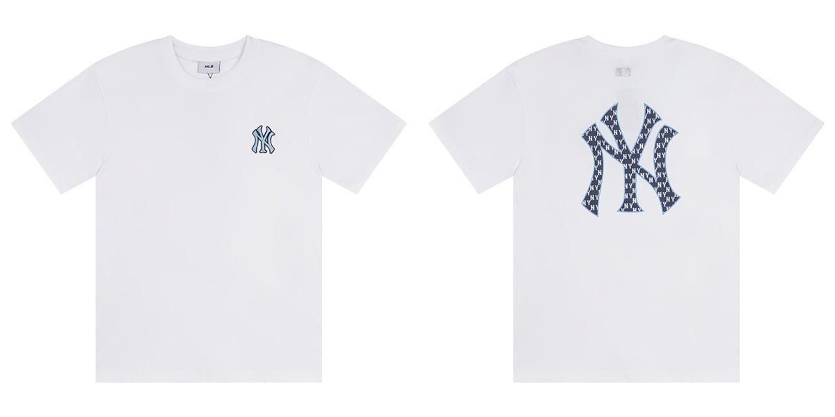 MLB Korea Monogram Fill Team Logo Crew Neck Short‑Sleeve T‑Shirt`