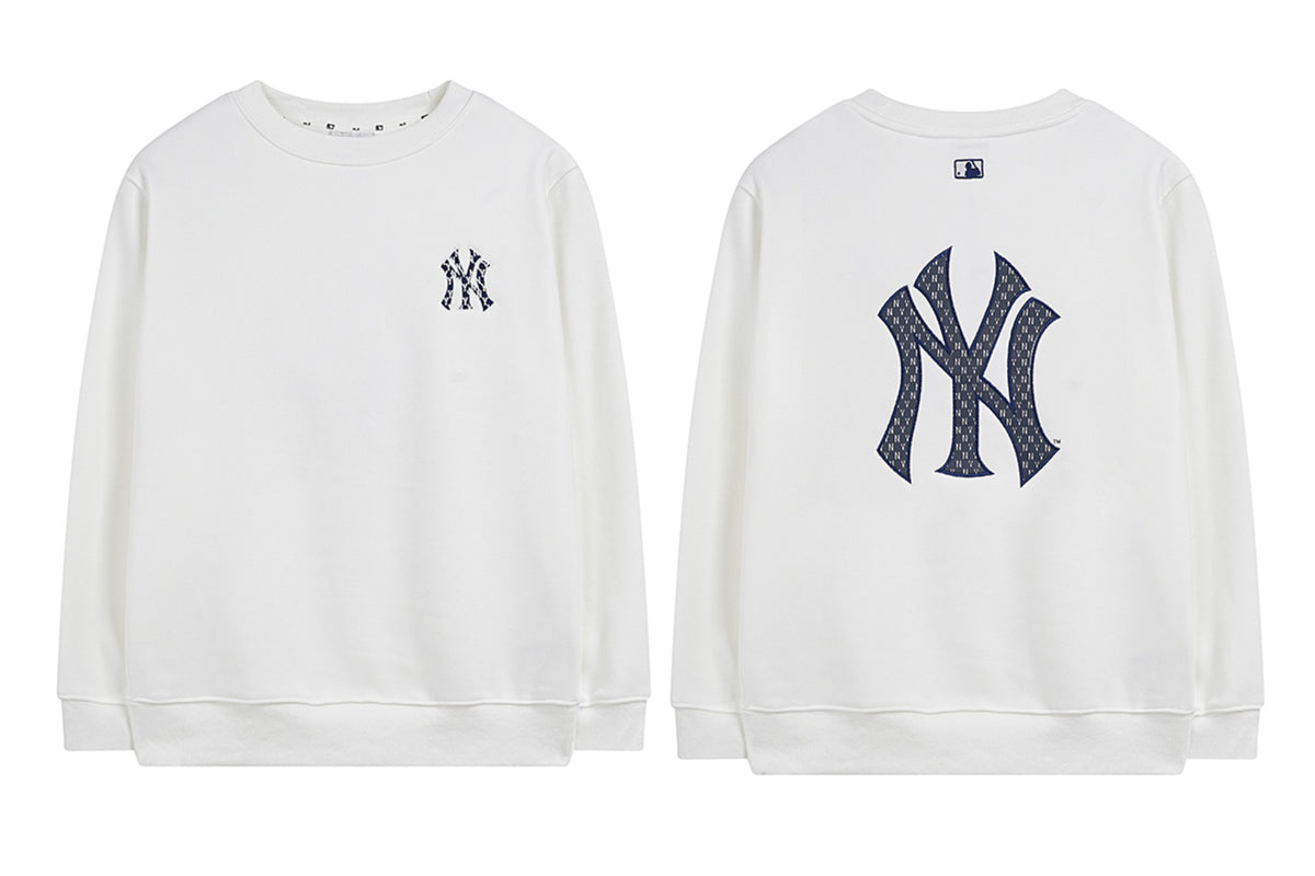 MLB New York Yankees NY Logo Embroidered Crewneck Fleece Sweatshirt