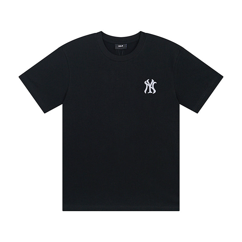 MLB Korea Unisex Monogram NY Logo Crew Neck Short‑Sleeve T‑Shirt`
