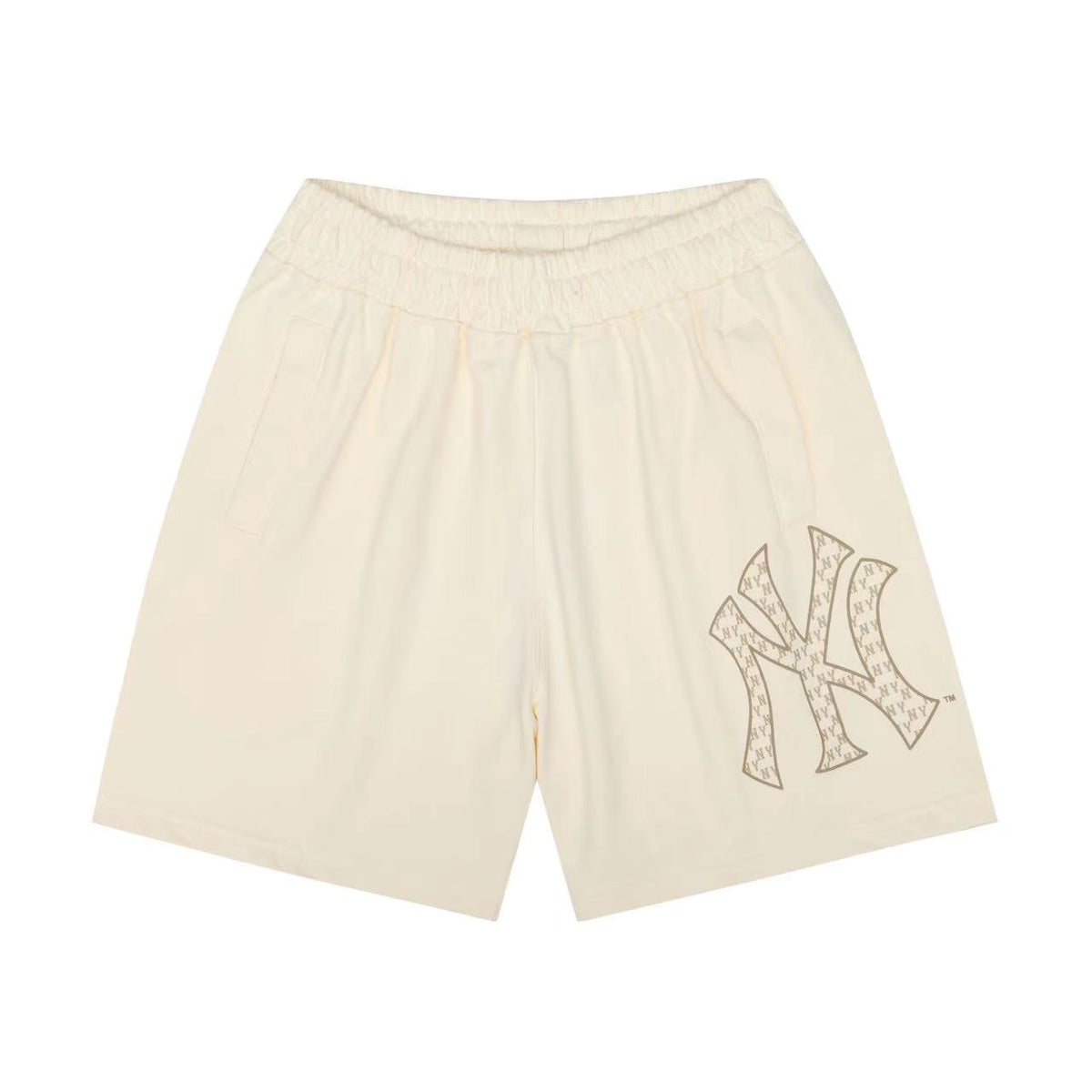 Unisex Sports Sweat Shorts, Large Logo Print Elastic Drawstring Casual Shorts with Pockets, NY B Logo Streetwear Summer Shorts for Men Women`