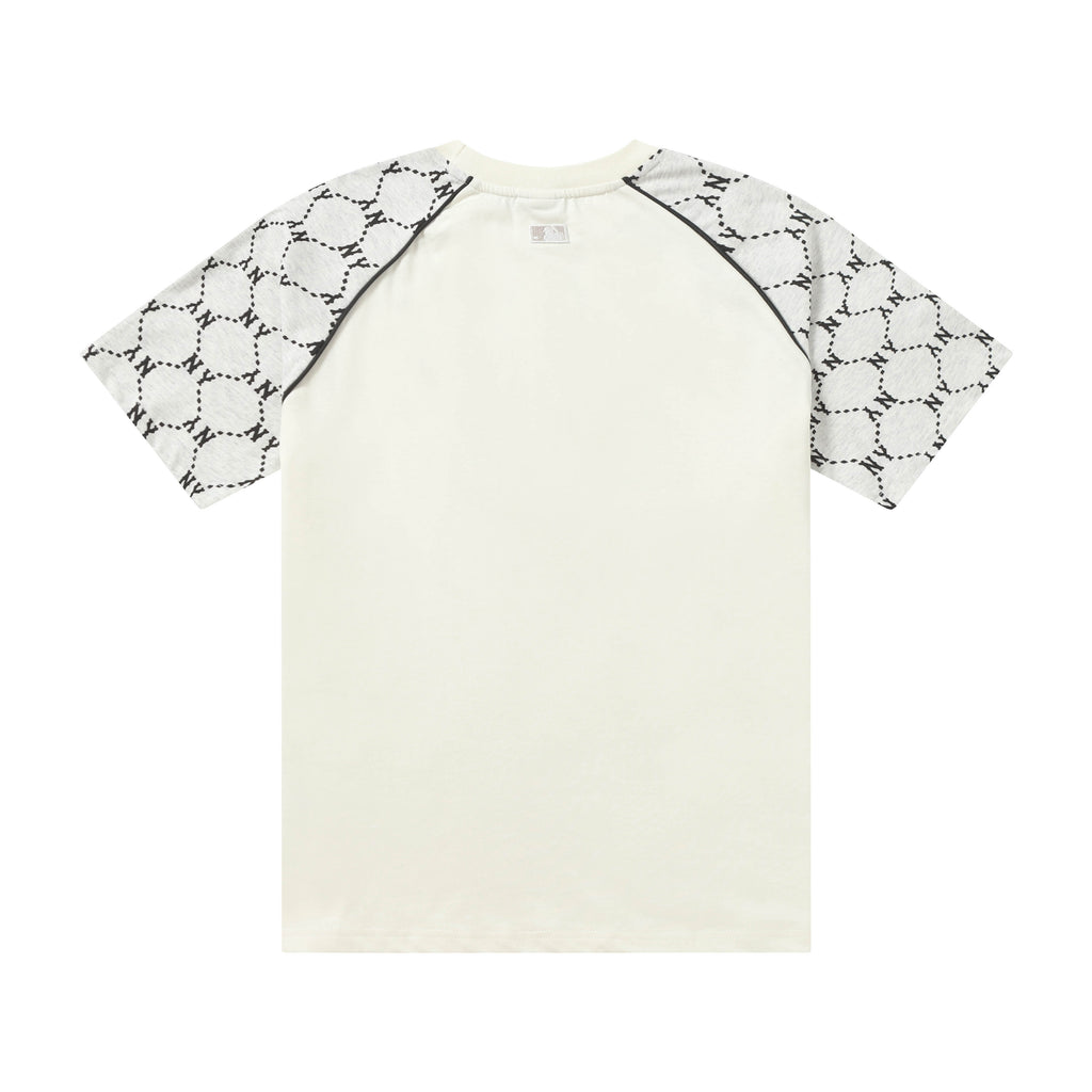 MLB Unisex Couple Casual T-Shirt – Diamond Monogram Vintage Round Neck Pure Cotton Short Sleeve
