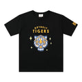 MLB Detroit Tigers Tiger Head Embroidered Graphic Pure Cotton T-Shirt – Unisex Relaxed Fit Crew Neck Short Sleeve