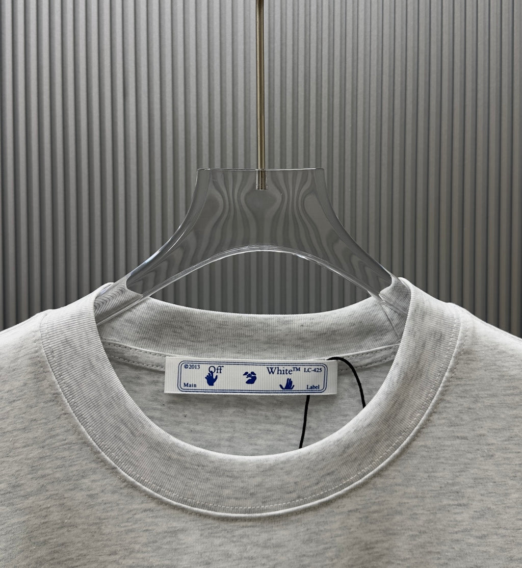 Off-White Arrow Cat Graphic Print Heavyweight Crewneck T-Shirt – White