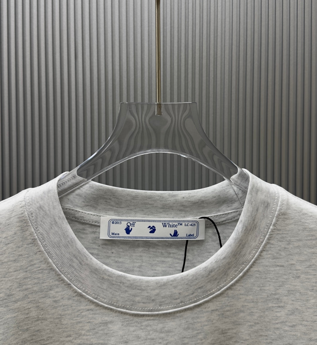 Off-White Arrow Cat Graphic Print Heavyweight Crewneck T-Shirt – White