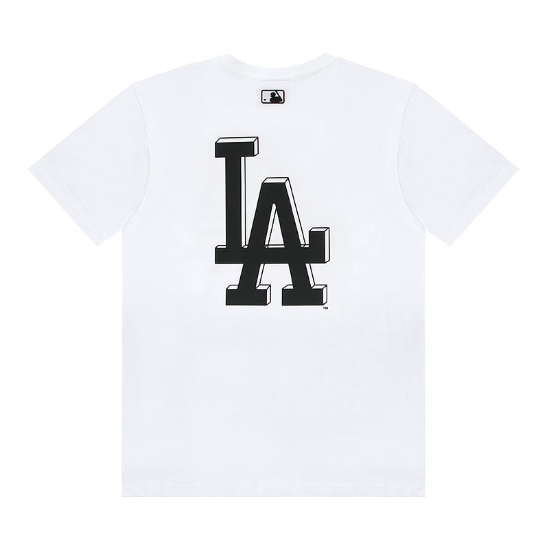 MLB 3D Dimensional NY Yankees & LA Dodgers Logo Embroidered Pure Cotton T-Shirt – Unisex Oversized Relaxed Fit Short Sleeve