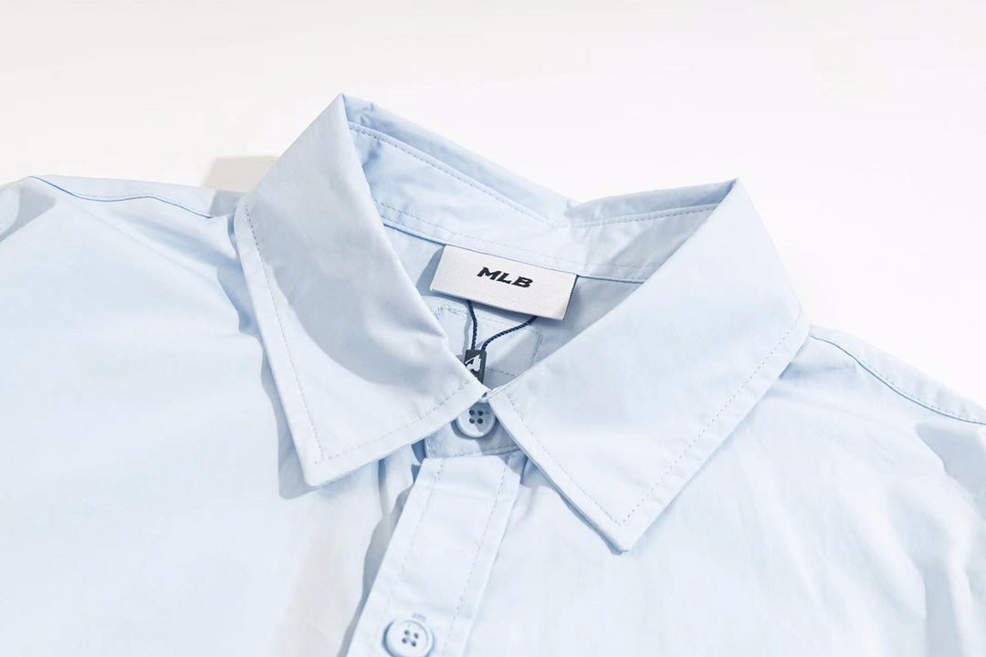 MLB Monogram Embroidered Relaxed Woven Shirt – Light Blue