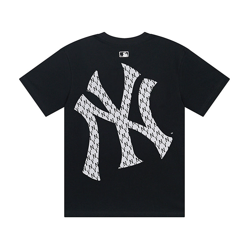 MLB Korea Unisex Monogram NY Logo Crew Neck Short‑Sleeve T‑Shirt`