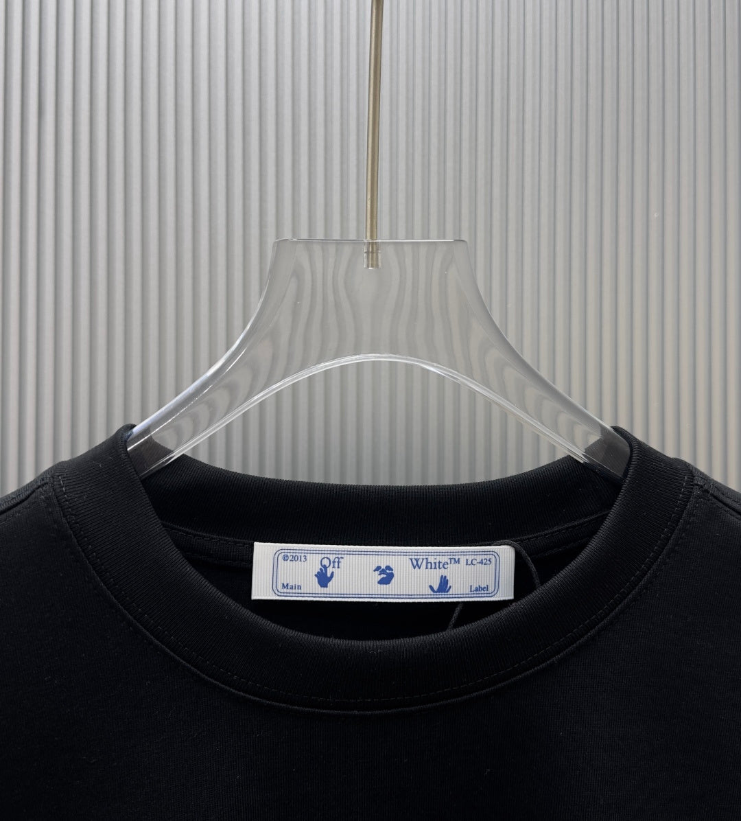 Off-White Diagonal Arrow Embroidered Heavyweight Crewneck T-Shirt