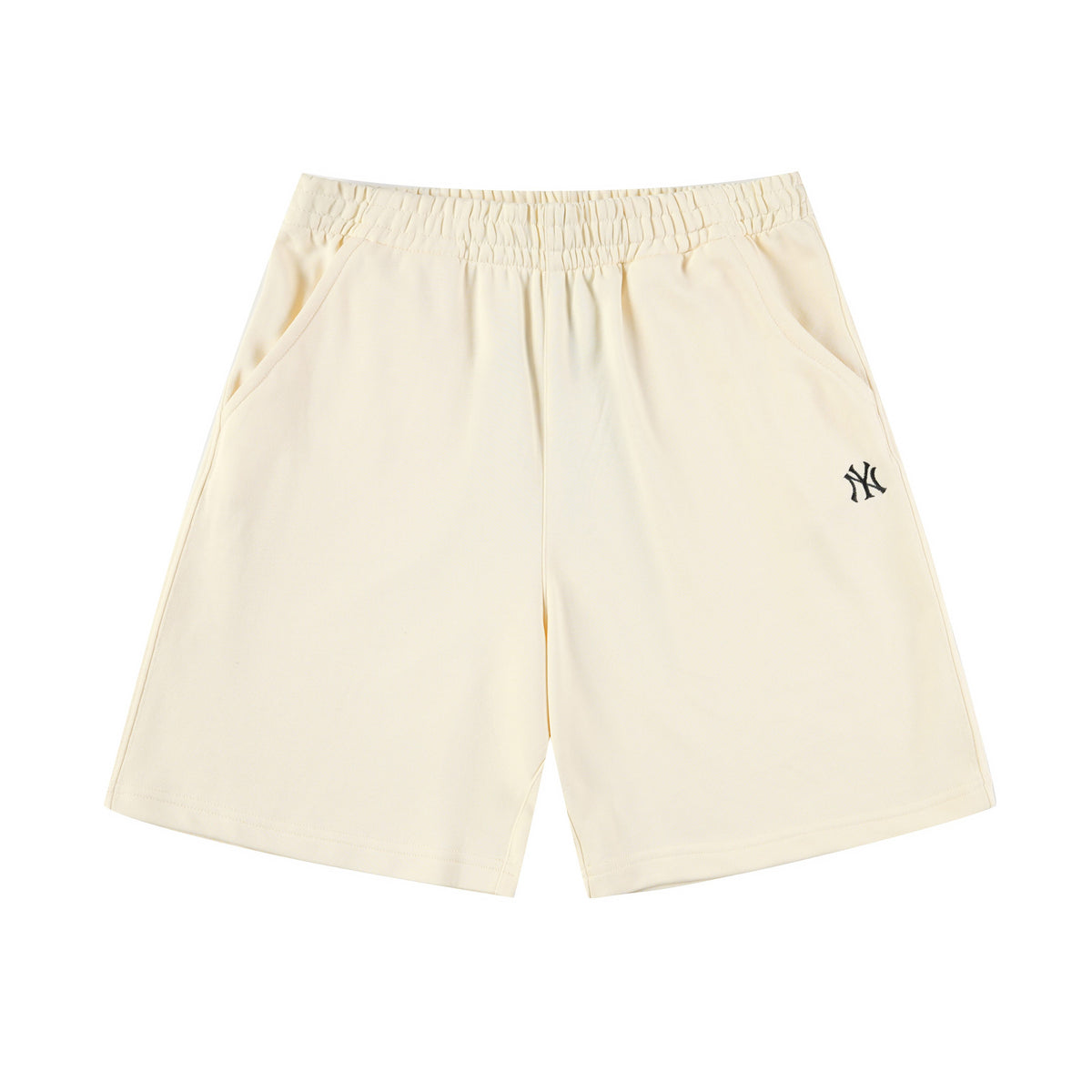 `Unisex Minimal NY Embroidered Sweat Shorts, Elastic Drawstring Casual Shorts with Pockets, Solid Color Streetwear Summer Shorts for Men Women`