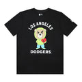 MLB Frowning Bear Character Print Embroidered Pure Cotton T-Shirt – Yankees & Dodgers Unisex Relaxed Fit Short Sleeve