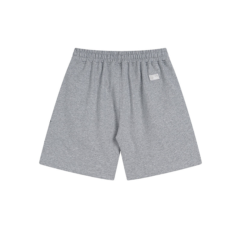 Unisex Monogram Logo Sweat Shorts, Side Large Print Elastic Drawstring Casual Shorts with Pockets, Streetwear Summer Shorts for Men Women`