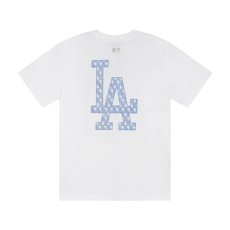 MLB Korea Unisex Monogram Fill Big Logo Crew Neck Short‑Sleeve T‑Shirt`