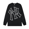 MLB NY&MLB Heavyweight 240GSM Oversized Logo Embroidered Long Sleeve Pure Cotton T-Shirt