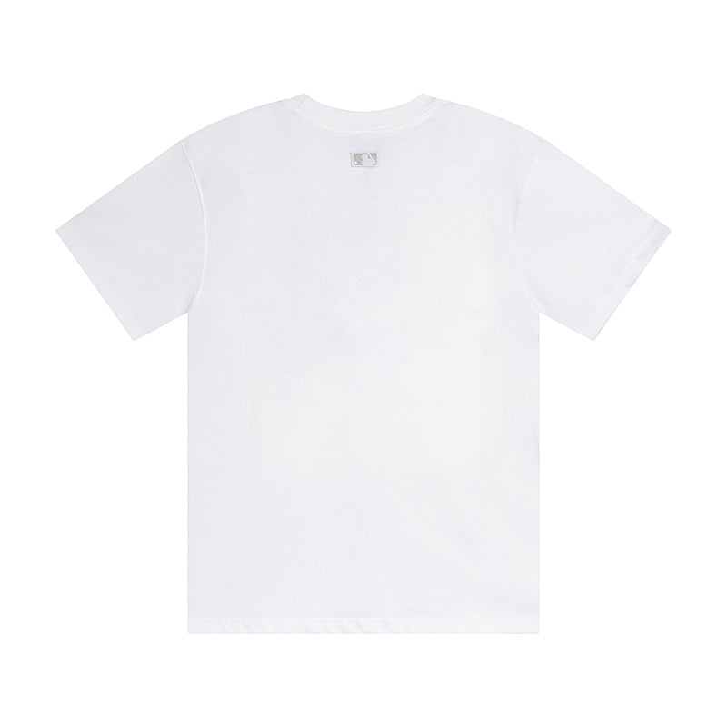 MLB Korea Unisex Mini Embroidered Logo Crew Neck Short‑Sleeve T‑Shirt`