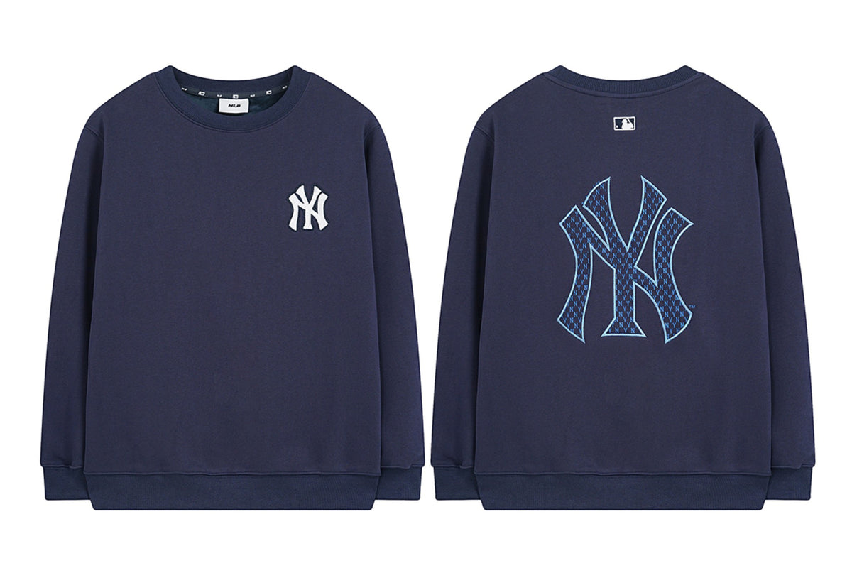 MLB New York Yankees NY Logo Embroidered Crewneck Fleece Sweatshirt – Multi-Color Collection