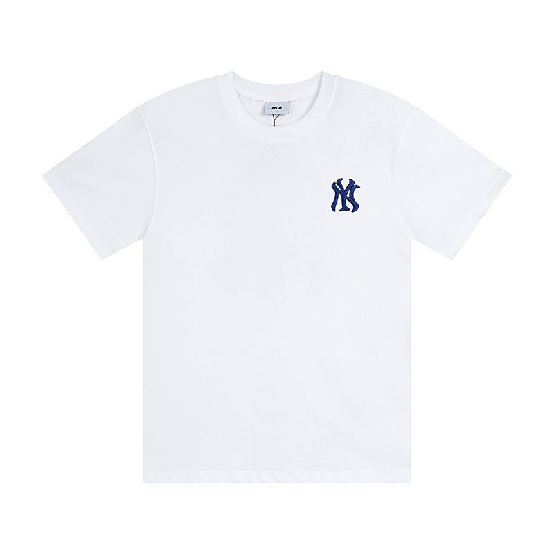 MLB Korea Unisex Monogram NY Logo Crew Neck Short‑Sleeve T‑Shirt`