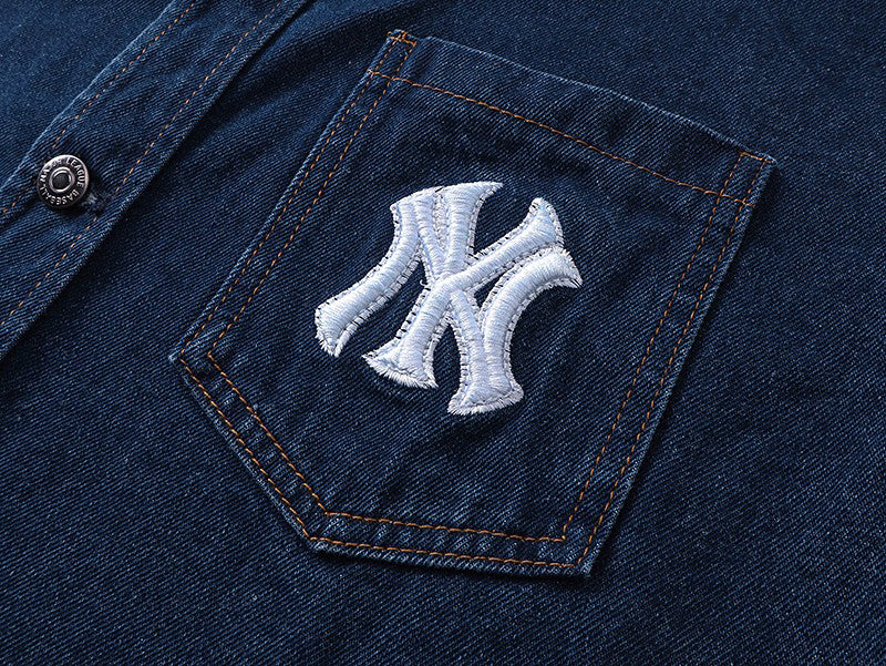 MLB New York Yankees NY Logo Gradient Monogram Oversized Denim Jacket – Unisex Fall 2026