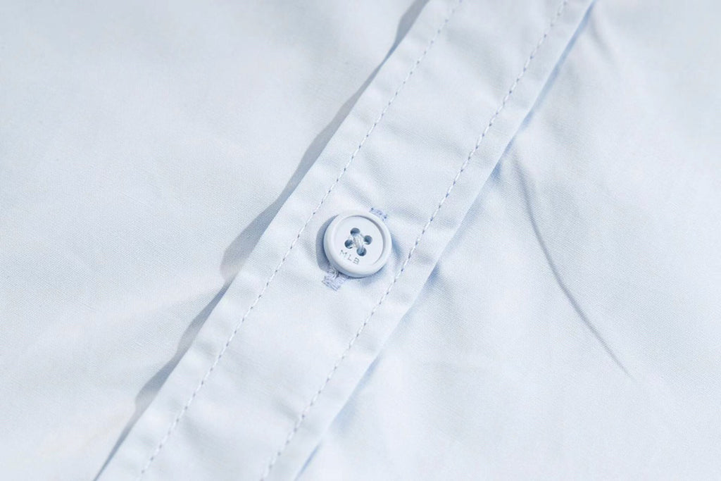 MLB Monogram Embroidered Relaxed Woven Shirt – Light Blue